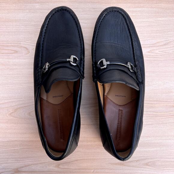 Johnston & Murphy Men's Black Baldwin Horse bit Sheepskin loafers, Size 11.5 - Picture 11 of 11